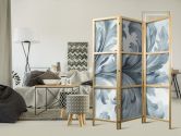 Japanischer Paravent, Raumteiler freistehend, Trennwand - Botanical Motif: Leaves and Vines, Sandy Colors 