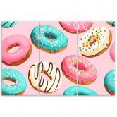 Leinwandbild 3-teilig, Donut-Kuchen 