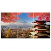 Leinwandbild 3-teilig, Japan Landschaft Berg 