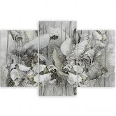 Leinwandbild 3 teilig, Saint Lotos Blumen 