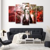 Lærredstryk 5 styk, Marilyn Monroe 