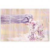 Impression sur toile en 5 parties, Une femme aux cheveux longs 