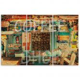 3-delige canvas print, coffeeshop abstract 