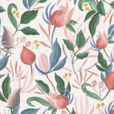 COSMOPOLITAN Tapete florales Design Weiß Grün Rosa Botanische Vliestapete Blumen 