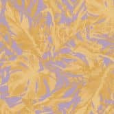 COSMOPOLITAN Palmenblatt Tapete Lila Gold - Botanische Dschungel-Vliestapete 