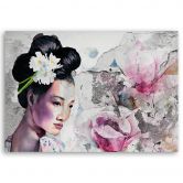Leinwandbild, Geisha Porträt Japan 
