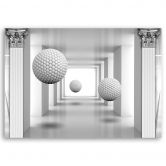 Leinwandbild, Kugeln im 3D Tunnel 