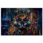 Tableau sur toile, Chat DJ abstrait 