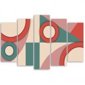Leinwandbild 5 teilig, Geometrische Abstraktionsformen 