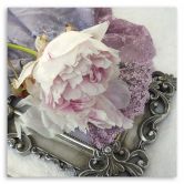 Leinwandbild, Rose Blumen auf einem Spiegel 