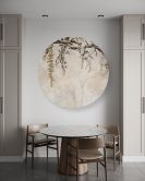 Rundes Leinwandbild Graue Zweige Vintage 