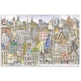 Leinwandbild 3 teilig, Fröhliche Stadt 