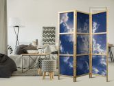 Japanischer Paravent, Raumteiler freistehend, Trennwand - Starry Delicate Clouds 