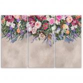 Leinwandbild 3 teilig, Blumen überwachsen 