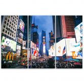 Leinwandbild 3-teilig, New York Times Square 