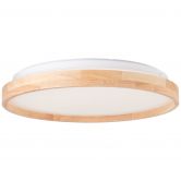 Deckenleuchte Alea, beige, Ø 39,5 cm, Holz Deckenlampe 