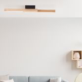 Deckenleuchte Anabelle, braun, 62 x 6,5 cm, Holz LED-Lampe 