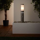 Außensockelleuchte Carlo, metallic, 50 x 11,9 cm, Außenlampe 