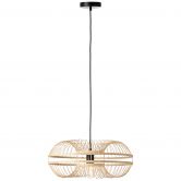 Pendelleuchte Dana, braun, Ø 48 cm, Bambus Pendellampe 