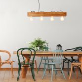 Pendelleuchte Daniel, braun, 150 x 75 cm, Holz Pendelleuchte 