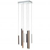 Pendelleuchte Eddy, braun, 180 x 40 cm, Metall 
