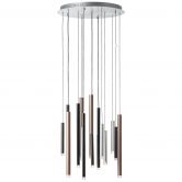 Pendelleuchte Eddy, braun, 180 x 55,3 cm, Metall Pendellampe, dimmbar 