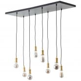Pendelleuchte Emmanuel, schwarz, 133 x 34,8 cm, Metall Pendel-lampe, dimmbar 