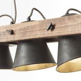 Pendelleuchte Eva, metallic, 70 x 115 cm, Holz Pendellampe 