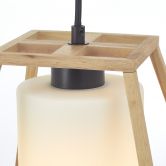 Pendelleuchte Henning, braun, 120 x 23 cm, Holz Innenbeleuchtung 