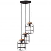 Pendelleuchte Inga, braun, 165 x 42 cm, Holz Pendellampe 