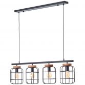 Pendelleuchte Inga, braun, 157,5 x 20 cm, Metall Pendellampe, dimmbar 