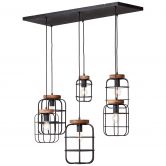 Pendelleuchte Inga, braun, 130 x 110 cm, Holz Pendellampe 