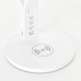 Tischleuchte Julius, weiß, 52 x 17,1 cm, Innenleuchte mit Wireless-Charging-Funktion 