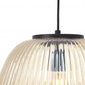 Pendelleuchte Junis, braun, 184 x 35 cm, Glas Pendelleuchte 