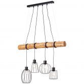 Pendelleuchte Karla, braun, 203 x 90 cm, Holz Pendellampe 