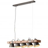 Pendelleuchte Maria, braun, 115 x 95 cm, Holz Pendellampe, dimmbar 