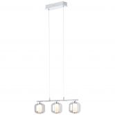 Pendelleuchte Martin, grau, 131 x 56,5 cm, Glas Pendellampe 