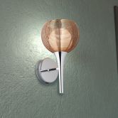 Wandleuchte Maxime, braun, 29,5 x 16 cm, Glas Wandlampe, dimmbar 