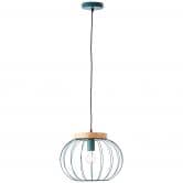 Pendelleuchte Oliver, blau, 130 x 35,5 cm, Holz Pendelleuchte 