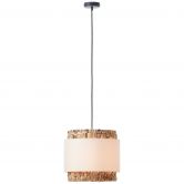Pendelleuchte Till, braun, 140 x 35 cm, Textil Lampe 