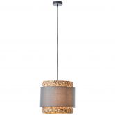 Pendelleuchte Till, beige, 140 x 35 cm, Textil Lampe 