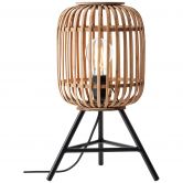 Tischleuchte Willi, braun, 41 x 26 cm, Bambus Nachttischlampe, dimmbar 