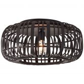 Deckenleuchte Willi, braun, 23,5 x 51 cm, Bambus Lampe 