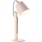 Tischleuchte Paul, rosa, 44 x 16 cm, Holz Tischlampe 