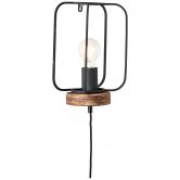 Wandleuchte rosalie, braun, 27 x 20 cm, Holz Wandlampe 