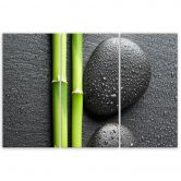 Leinwandbild 3-teilig, Steine Bamboo Zen Spa 