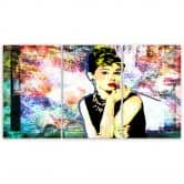 Leinwandbild 3-teilig, Audrey Hepburn Farbe 
