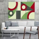 Leinwandbild 3 teilig, Geometrische Abstraktionsformen 