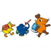 Muursticker De Muis op weg naar School 