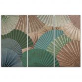 3-delige canvasprint, eenvoudige waaiers 